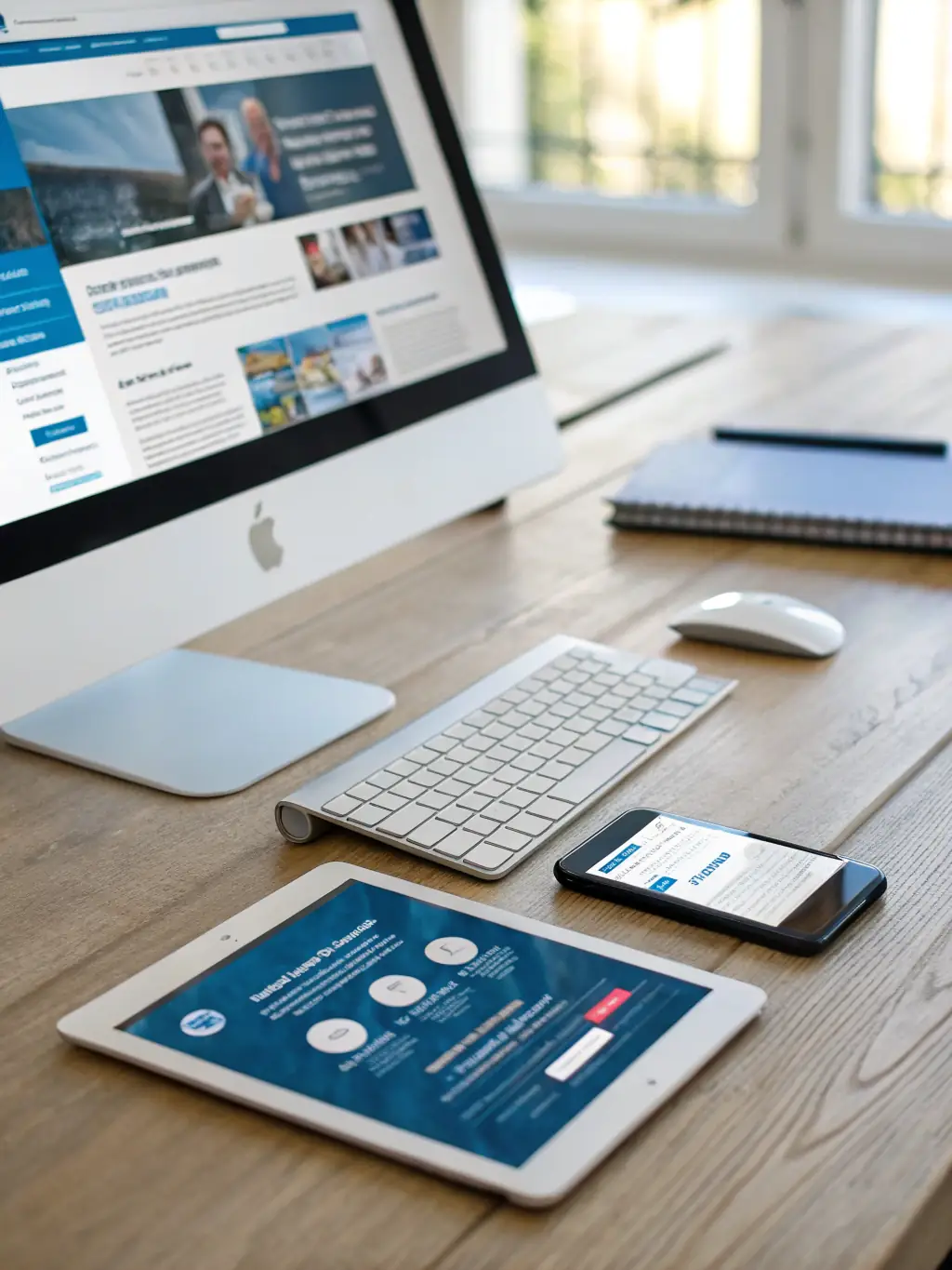 A clean, modern website design showcasing a responsive layout on various devices, emphasizing user experience and visual appeal.