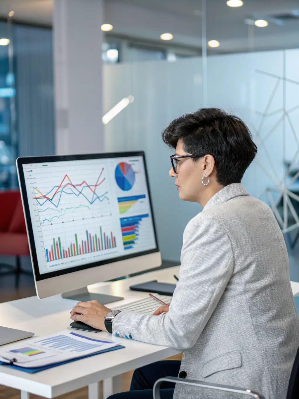 A dynamic digital marketing strategy plan being developed on a tablet, illustrating data analysis and strategic planning for online campaigns.