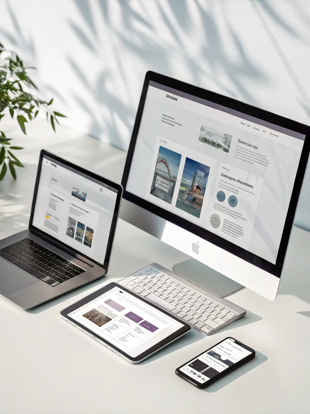 A modern, responsive website displayed on various devices, showcasing sleek design and intuitive navigation, emphasizing Optimal Design Solutions' web design capabilities.